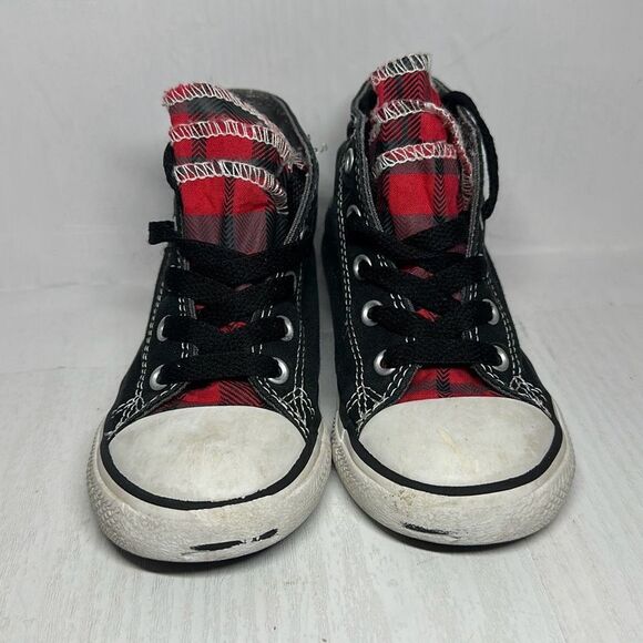 Converse All Star Chuck Taylor Black Red Hi Top Sneakers Tennis Shoes size 8 - Picture 2 of 9